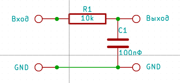 Полосовой rc фильтр схема